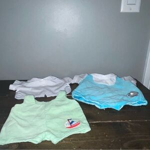 Vintage Cabbage Patch Kids Baby Outfits Blue Elephant and green sail Coleco